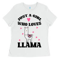 White Llama Just A Girl Who Loves Llamas Ladies Tee - Bettercallsaul