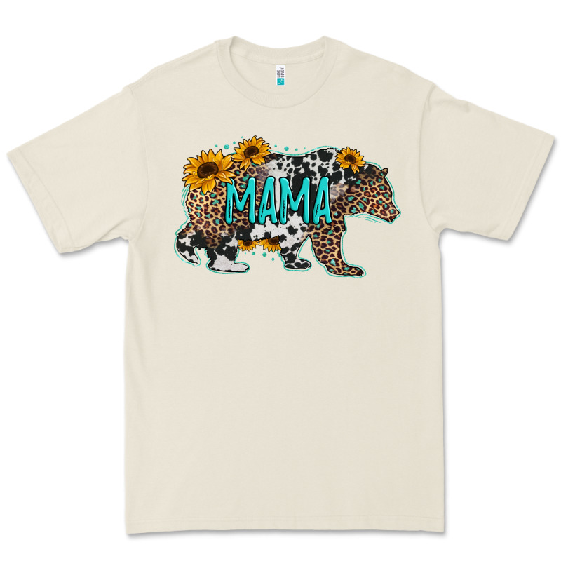 Mama Bear Sunflowers Leopard Cowhide Mother's Day Premium Tee by Jasminsmagicworld | Teevron