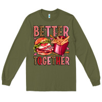 Army Green hamburger potatoes better together olivia Long Sleeve Tee - OliviaCreatesArt
