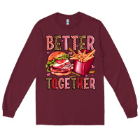 Burgundy hamburger potatoes better together olivia Long Sleeve Tee - OliviaCreatesArt