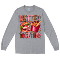 Heather Grey hamburger potatoes better together olivia Long Sleeve Tee - OliviaCreatesArt