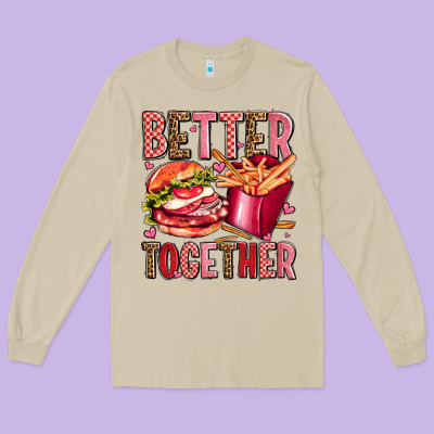 Hamburger Potatoes Better Together Olivia Long Sleeve Tee Designed By Oliviacreatesart