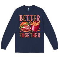 Navy hamburger potatoes better together olivia Long Sleeve Tee - OliviaCreatesArt