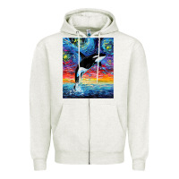 Orca Killer Whale Starry Night Colorful Ocean Art By Aja Zipper Hoodie | Teevron