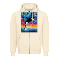 Sandshell Orca Killer Whale Starry Night Colorful Ocean Art By Aja Zipper Hoodie - trangStudio