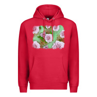 Cardinal Pink Roses Background Premium Hoodie - LillyAllenDesigns