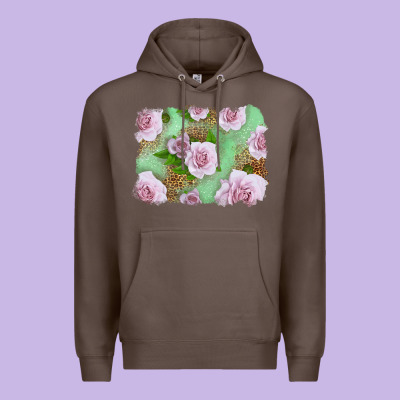 Pink Roses Background Premium Hoodie Designed By Lillyallendesigns