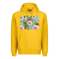 Lemon Pink Roses Background Premium Hoodie - LillyAllenDesigns