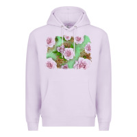 Lilac Pink Roses Background Premium Hoodie - LillyAllenDesigns