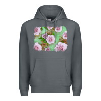 Rock Pink Roses Background Premium Hoodie - LillyAllenDesigns