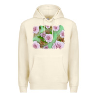 Sandshell Pink Roses Background Premium Hoodie - LillyAllenDesigns