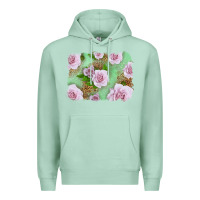 Seafoam Pink Roses Background Premium Hoodie - LillyAllenDesigns