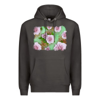 Smoke Pink Roses Background Premium Hoodie - LillyAllenDesigns