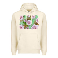 Tofu Pink Roses Background Premium Hoodie - LillyAllenDesigns