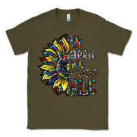 Army Green autism sunflower Classic Tee - CowhideDigitalArt