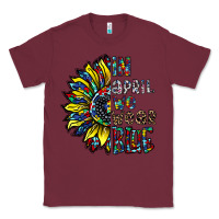 Burgundy autism sunflower Classic Tee - CowhideDigitalArt