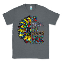 Charcoal Heather autism sunflower Classic Tee - CowhideDigitalArt