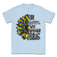 Dusty Blue autism sunflower Classic Tee - CowhideDigitalArt