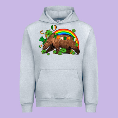 St Patricks Bear Ado Urban Hoodie Designed By Adodesignshop