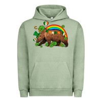 Pigment Oil Green st patricks bear ado Urban Hoodie - AdoDesignShop