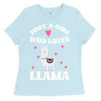Baby Blue Llama Just A Girl Who Loves Llamas Ladies Tee - Bettercallsaul