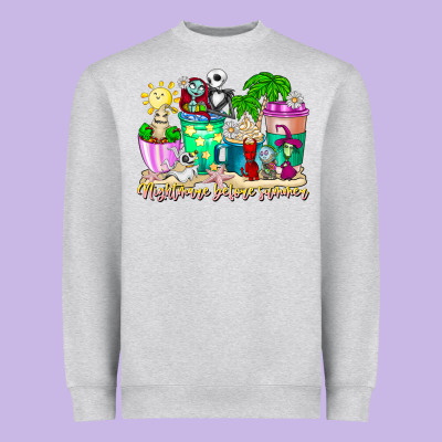 Nightmare Before Summer Coffee Cups Heavyweight Sweatshirt Designed By Cowhidedigitalart