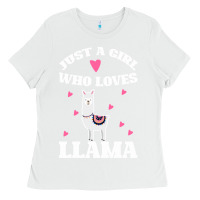 White Llama Just A Girl Who Loves Llamas Ladies Tee - Bettercallsaul