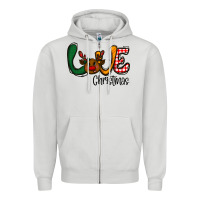 Dove Grey love Christmas Zipper Hoodie - CowhideDigitalArt