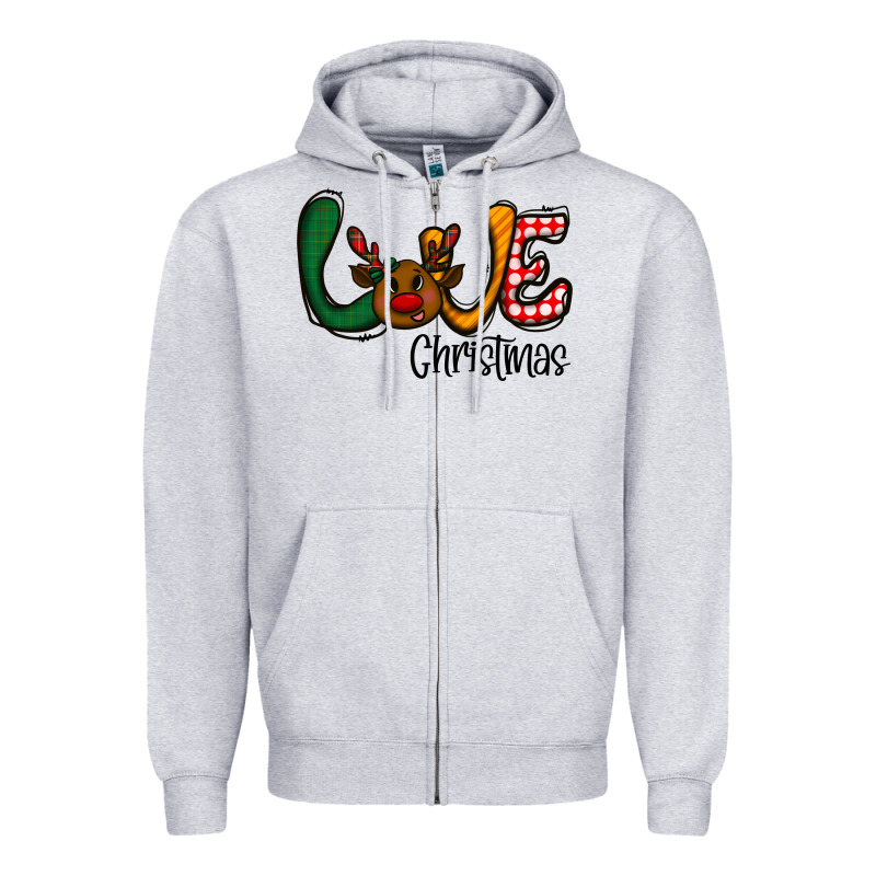 Love Christmas Zipper Hoodie by CowhideDigitalArt | Teevron