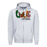 Heather Grey love Christmas Zipper Hoodie - CowhideDigitalArt