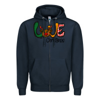 Navy love Christmas Zipper Hoodie - CowhideDigitalArt