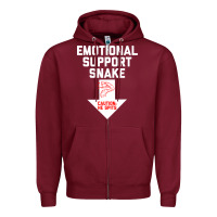 Burgundy Mens Crude Humor Inappropriate Emotional Support Snake Halloween Zipper Hoodie - trangStudio