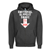 Charcoal Heather Mens Crude Humor Inappropriate Emotional Support Snake Halloween Zipper Hoodie - trangStudio