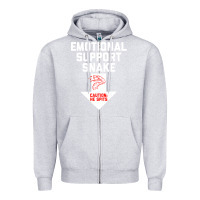Heather Grey Mens Crude Humor Inappropriate Emotional Support Snake Halloween Zipper Hoodie - trangStudio