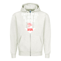 Oatmeal Heather Mens Crude Humor Inappropriate Emotional Support Snake Halloween Zipper Hoodie - trangStudio