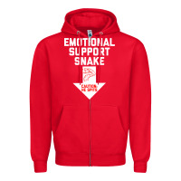 Red Mens Crude Humor Inappropriate Emotional Support Snake Halloween Zipper Hoodie - trangStudio