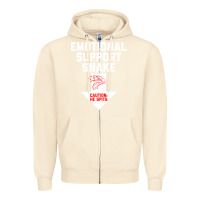 Sandshell Mens Crude Humor Inappropriate Emotional Support Snake Halloween Zipper Hoodie - trangStudio