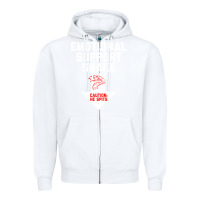 White Mens Crude Humor Inappropriate Emotional Support Snake Halloween Zipper Hoodie - trangStudio