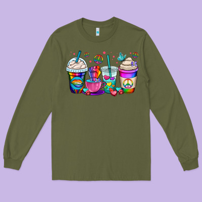 Pride Lgbtq Coffee Cups Long Sleeve Tee Designed By Oliviacreatesart