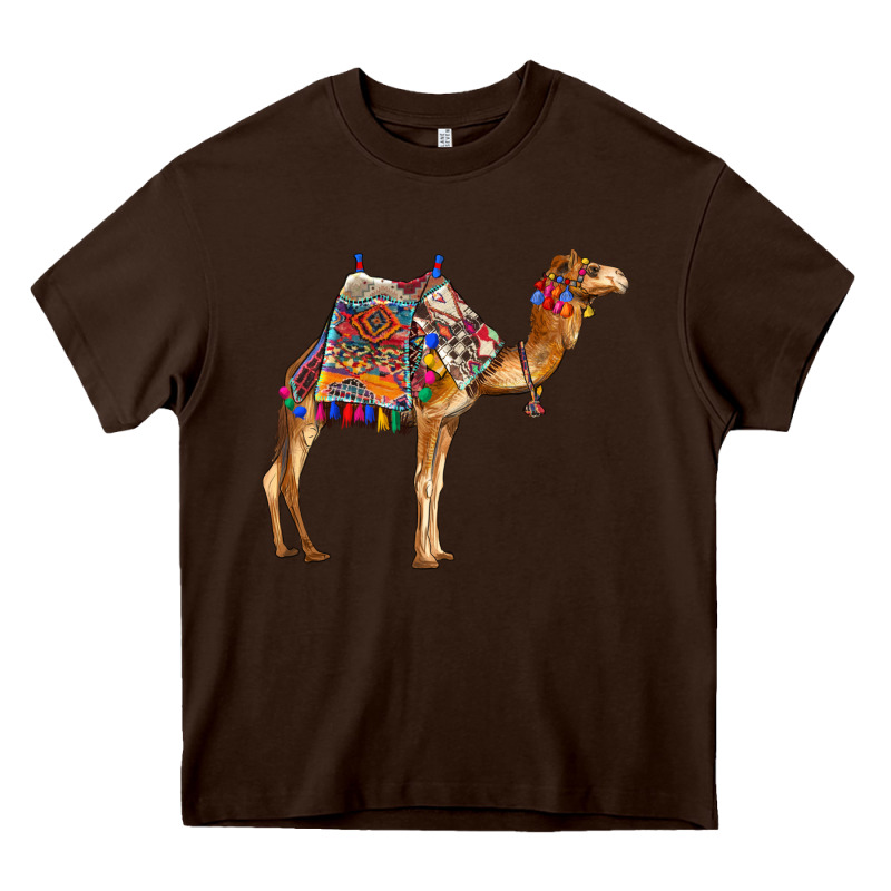 Camel With Colorful Saddle Heavy Core Tee by BarkalooDesign | Teevron