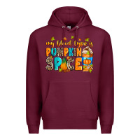 Burgundy My blood type is pumpkin spice Premium Hoodie - RanaPortraitStore