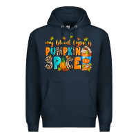 Navy My blood type is pumpkin spice Premium Hoodie - RanaPortraitStore