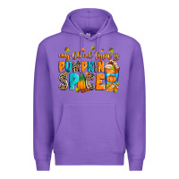 Purple My blood type is pumpkin spice Premium Hoodie - RanaPortraitStore