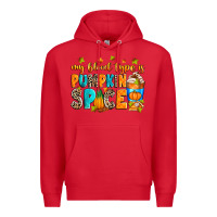 Red My blood type is pumpkin spice Premium Hoodie - RanaPortraitStore