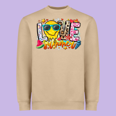 Love Summer Heavyweight Sweatshirt Designed By Cowhidedigitalart