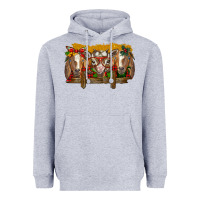 Heather Grey Christmas goats Heavyweight Hoodie - BarkalooDesign