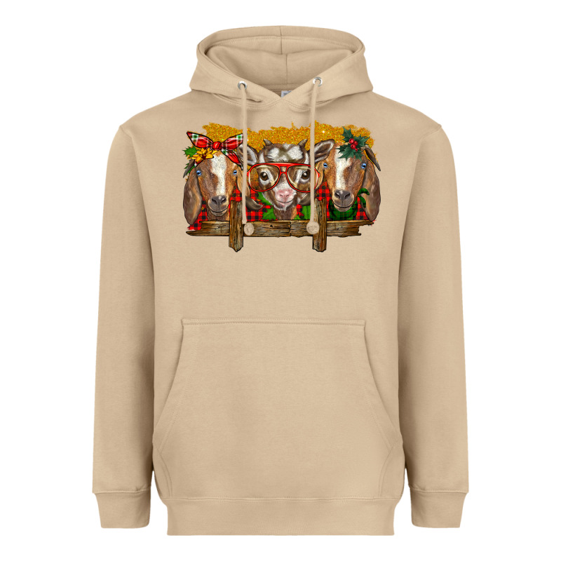Christmas Goats Heavyweight Hoodie by BarkalooDesign | Teevron