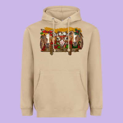 Christmas Goats Heavyweight Hoodie Designed By Barkaloodesign
