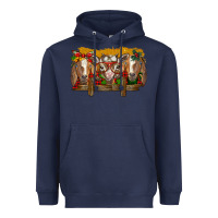 Navy Christmas goats Heavyweight Hoodie - BarkalooDesign