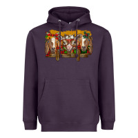 Plum Christmas goats Heavyweight Hoodie - BarkalooDesign